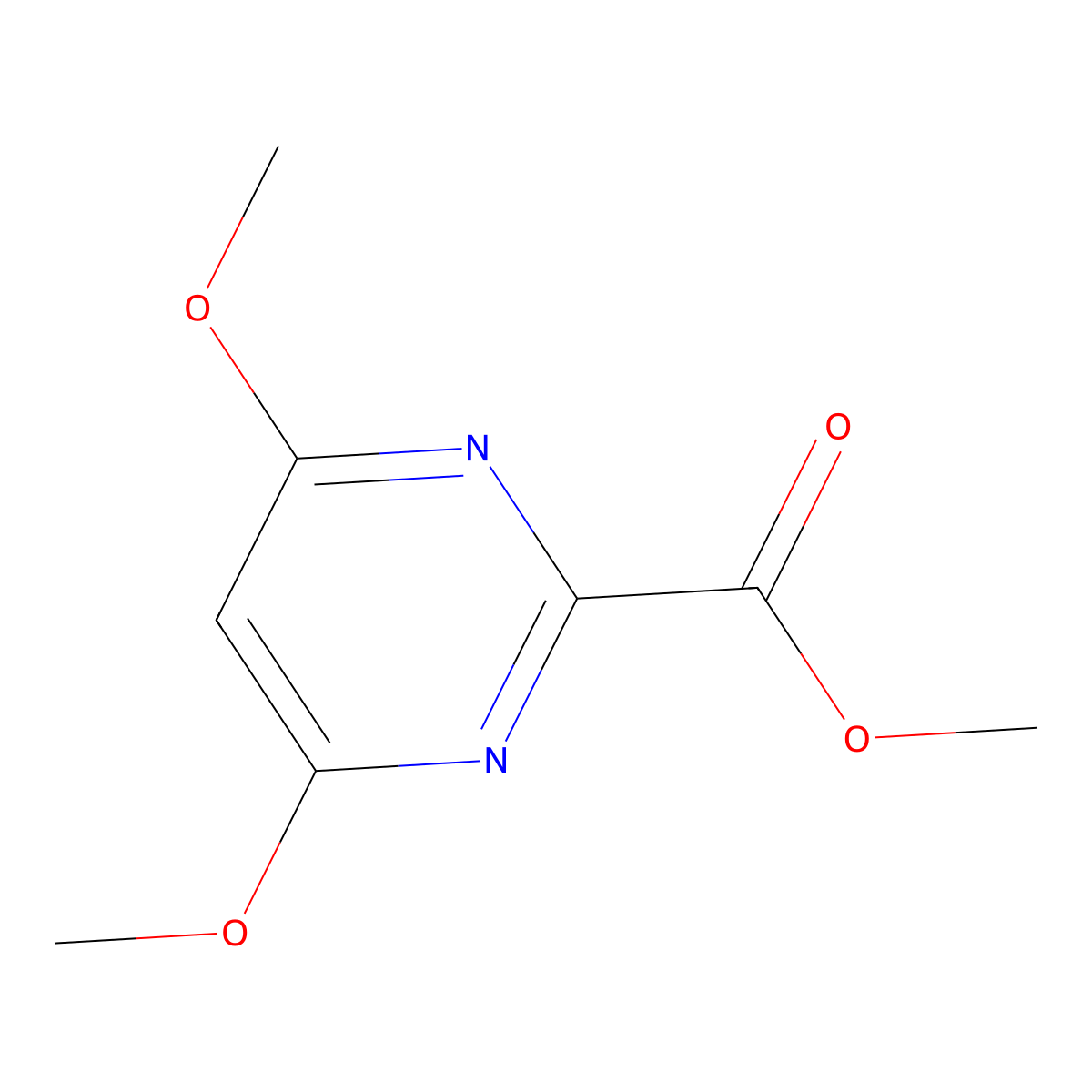 Methyl 4,6-dimethoxypyrimidine-2-carboxylate molecular structure, CAS 202350-72-9