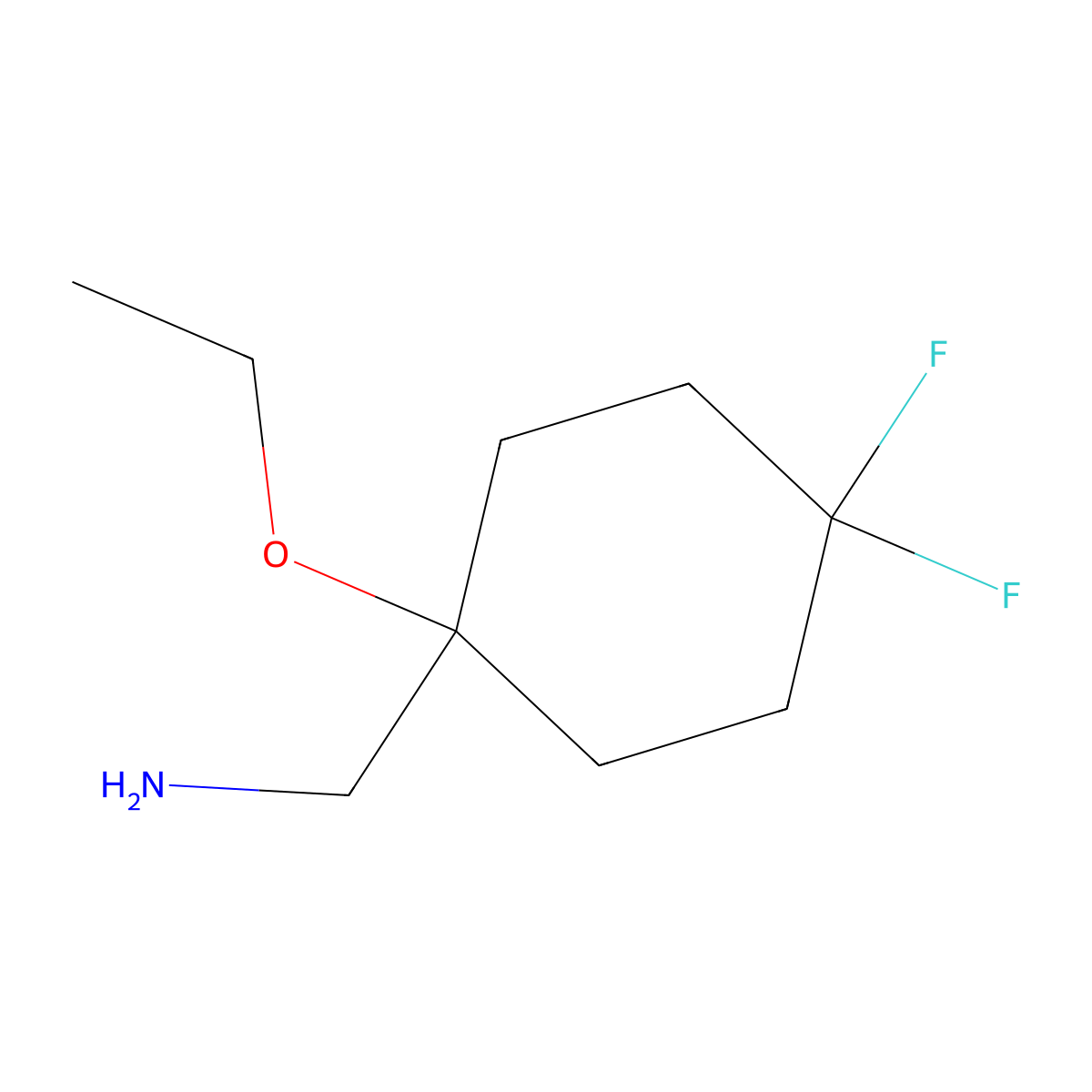 1-(1-Ethoxy-4,4-difluorocyclohexyl)methanamine molecular structure, CAS 2023519-17-5