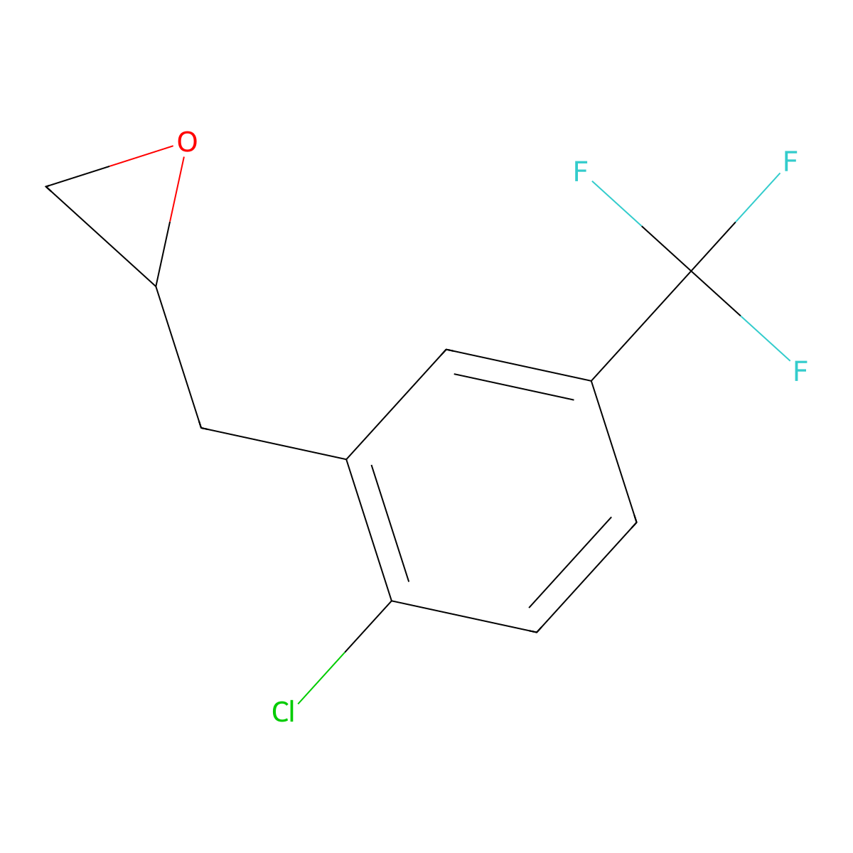 2-((2-Chloro-5-(trifluoromethyl)phenyl)methyl)oxirane molecular structure, CAS 2023583-12-0