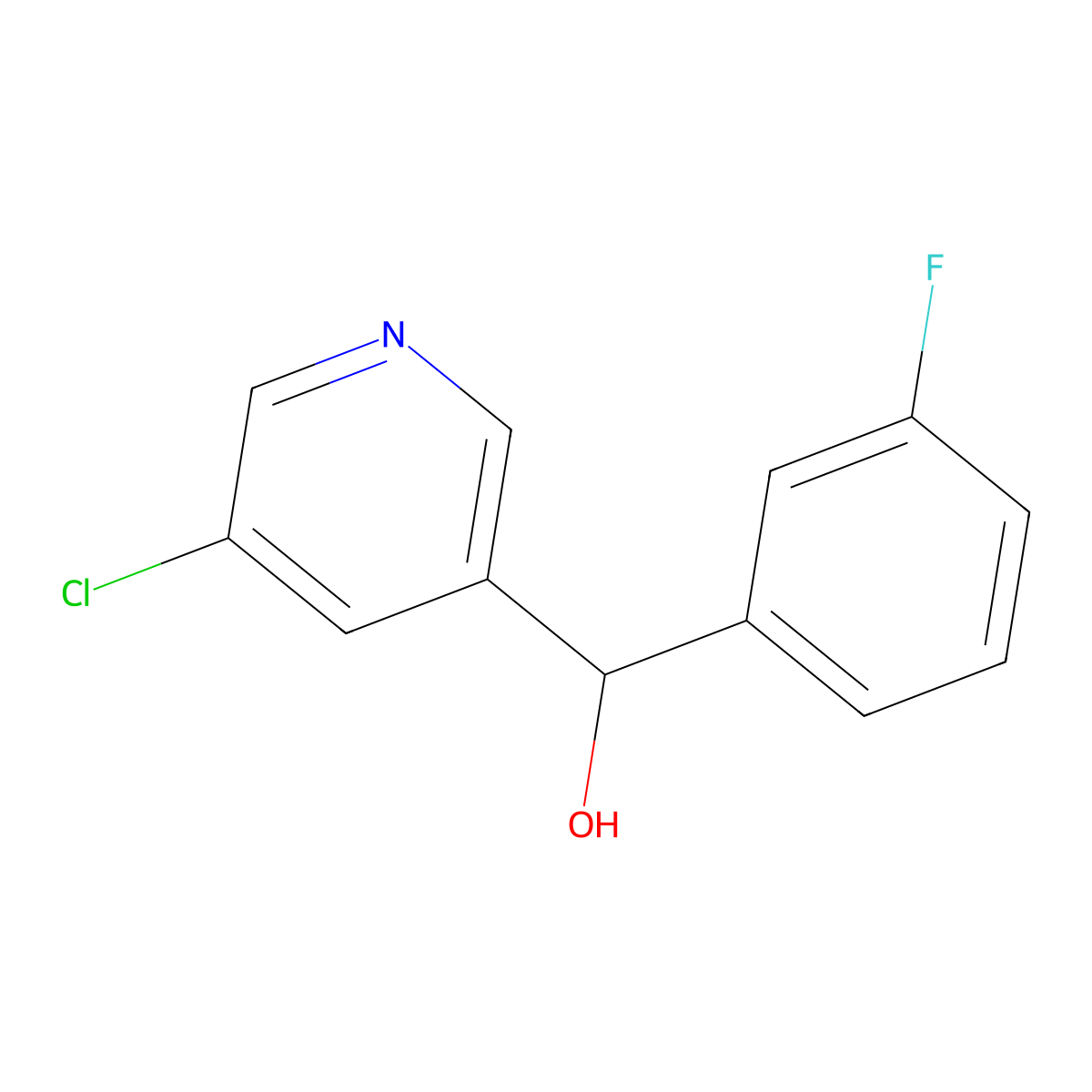 5-Chloro-alpha-(3-fluorophenyl)-3-pyridinemethanol molecular structure, CAS 2023606-48-4