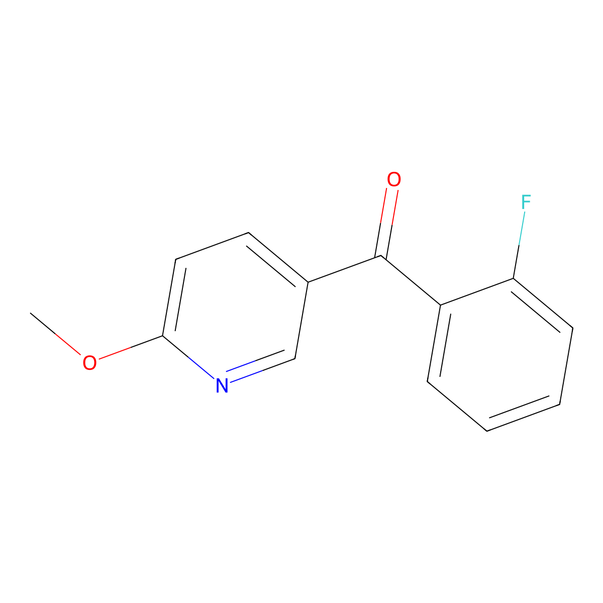 (2-Fluorophenyl)(6-methoxy-3-pyridinyl)methanone molecular structure, CAS 2023631-67-4