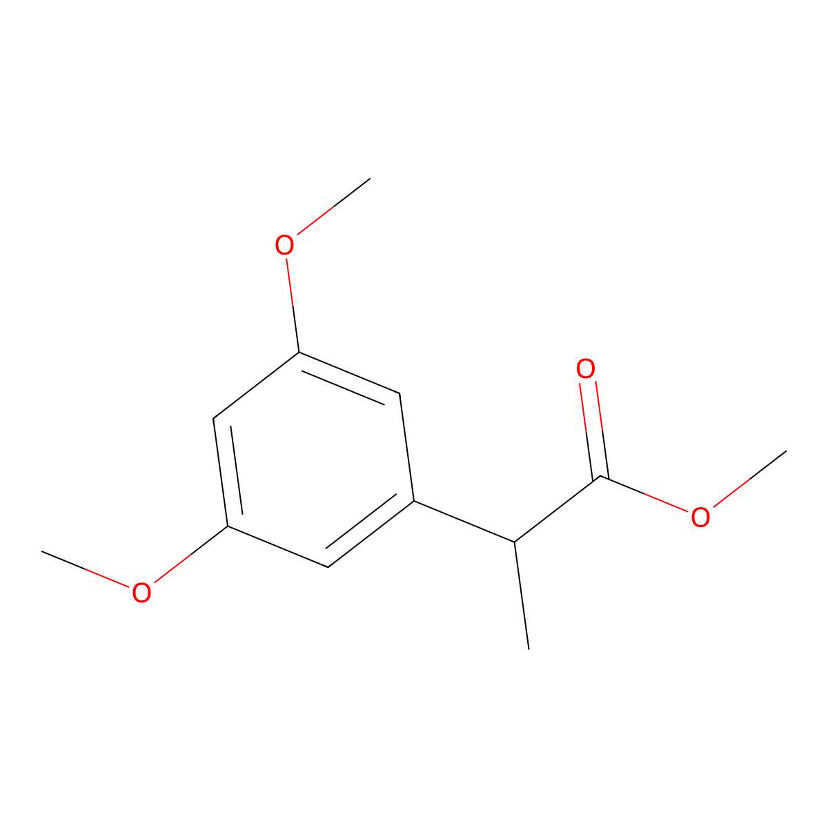 Methyl 2-(3,5-dimethoxyphenyl)propanoate molecular structure, CAS 2023655-08-3