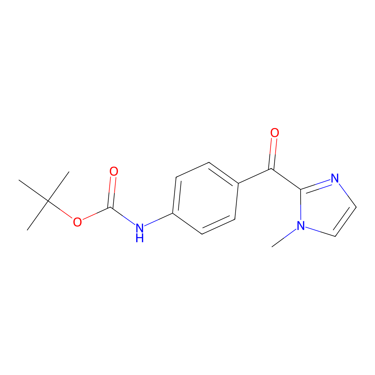 tert-butyl N-[4-(1-methyl-1H-imidazole-2-carbonyl)phenyl]carbamate molecular structure, CAS 2023670-50-8