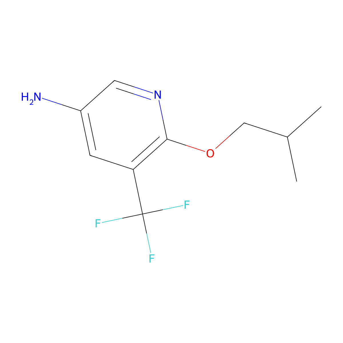 6-Isobutoxy-5-(trifluoromethyl)pyridin-3-amine molecular structure, CAS 2023689-13-4