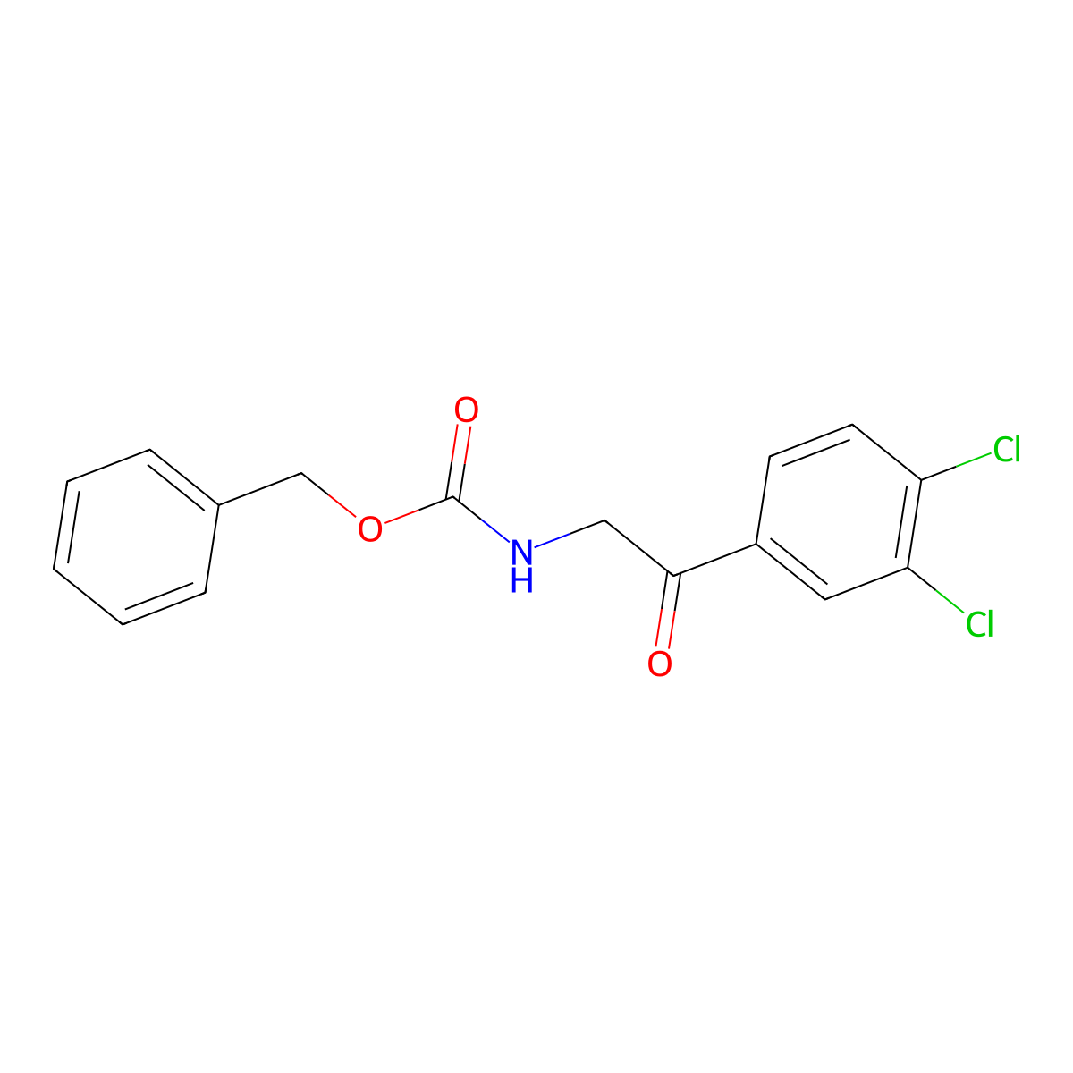 benzyl N-[2-(3,4-dichlorophenyl)-2-oxoethyl]carbamate molecular structure, CAS 2023692-45-5