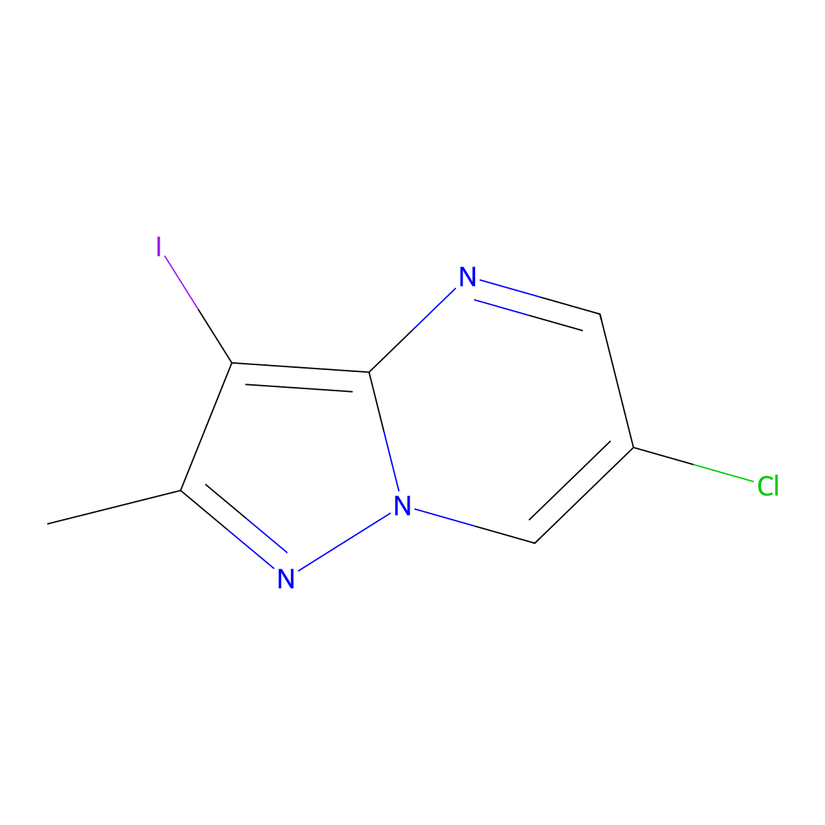 6-Chloro-3-iodo-2-methylpyrazolo[1,5-a]pyrimidine molecular structure, CAS 2023728-08-5