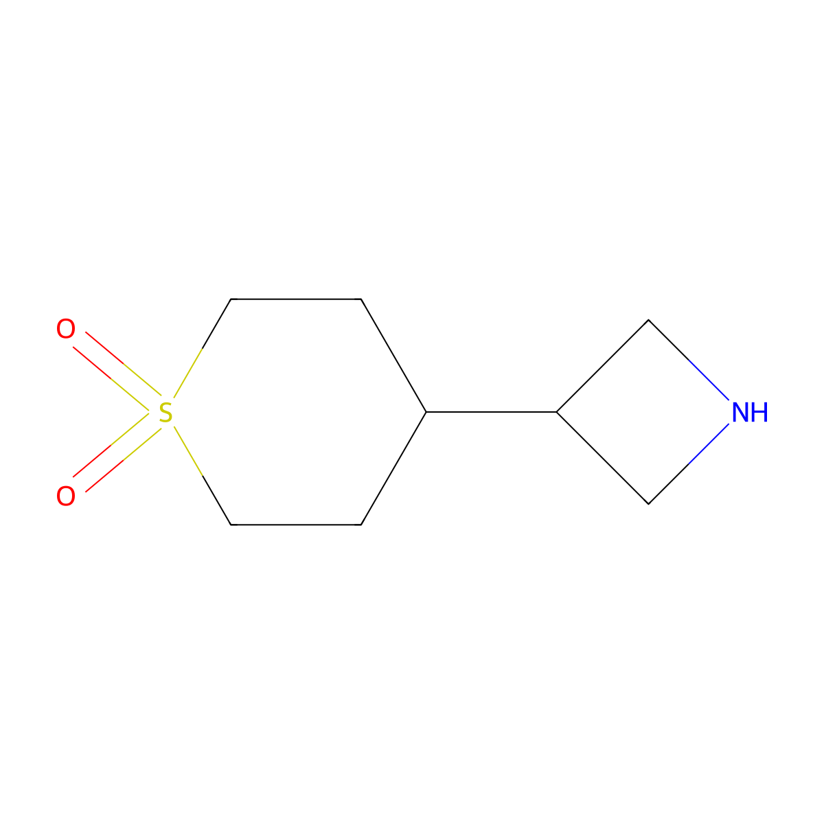 4-(Azetidin-3-yl)-1lambda6-thiane-1,1-dione molecular structure, CAS 2023741-81-1