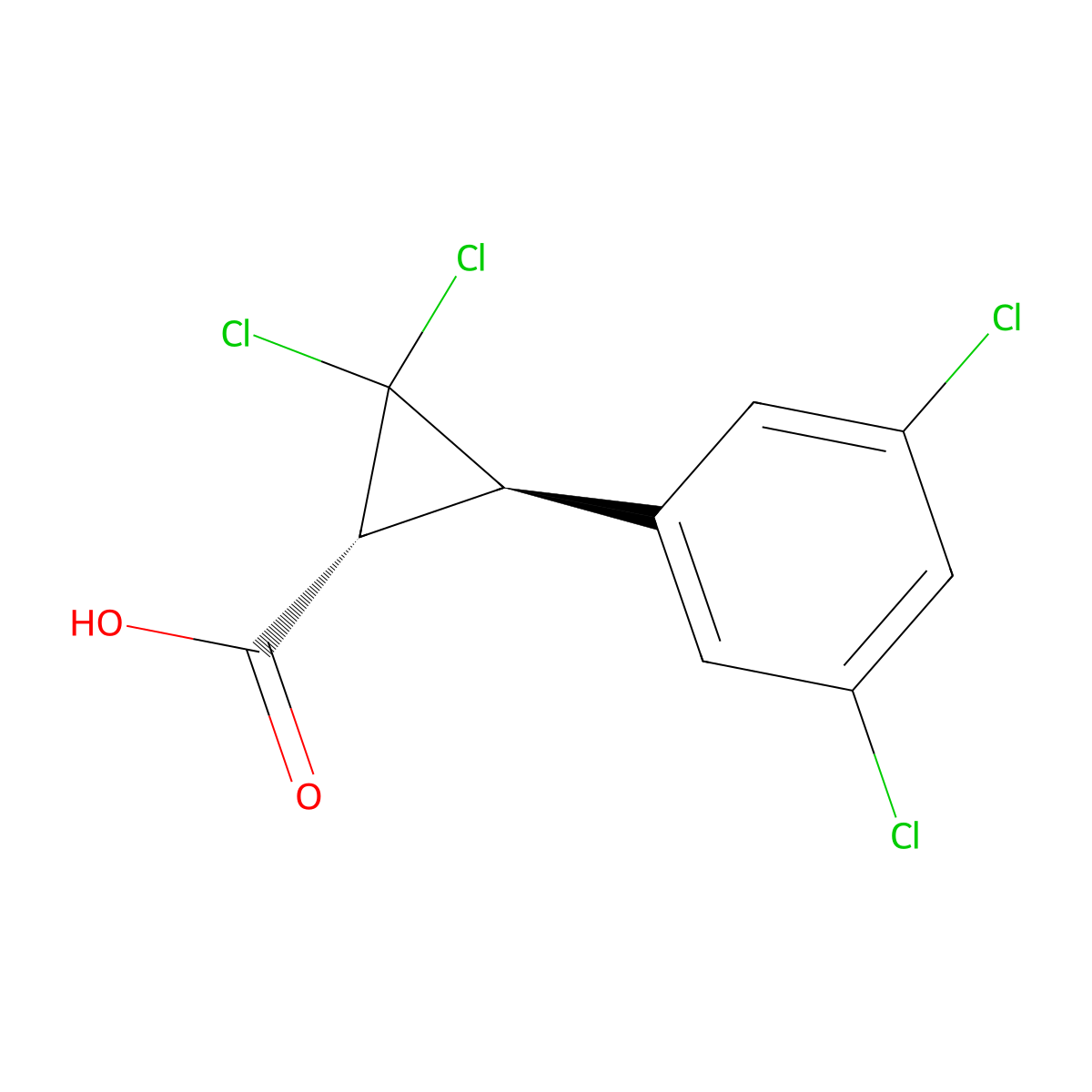 rel-(1R,3R)-2,2-Dichloro-3-(3,5-dichlorophenyl)cyclopropanecarboxylic acid molecular structure, CAS 2023781-30-6