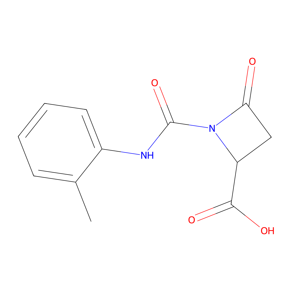 (S)-4-oxo-1-(o-tolylcarbamoyl)azetidine-2-carboxylic acid molecular structure, CAS 2023788-27-2