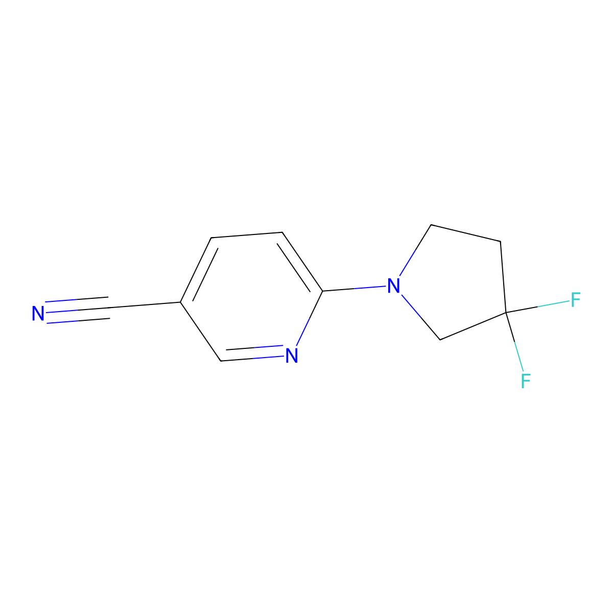 6-(3,3-Difluoropyrrolidin-1-yl)nicotinonitrile molecular structure, CAS 2023794-80-9