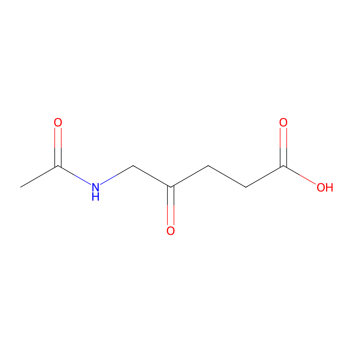 5-Acetamido-4-oxopentanoic acid molecular structure, CAS 20238-92-0