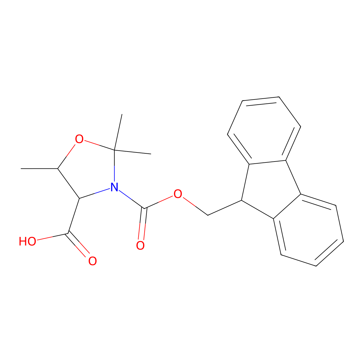 (4S,5R)-3-{[(9H-fluoren-9-yl)methoxy]carbonyl}-2,2,5-trimethyl-1,3-oxazolidine-4-carboxylic acid molecular structure, CAS 2023823-19-8