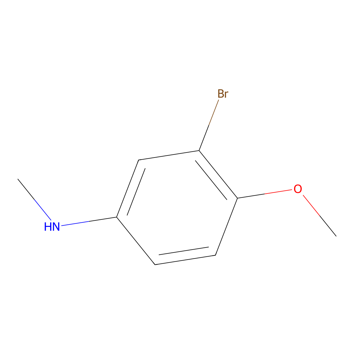 3-bromo-4-methoxy-N-methylaniline molecular structure, CAS 202389-78-4