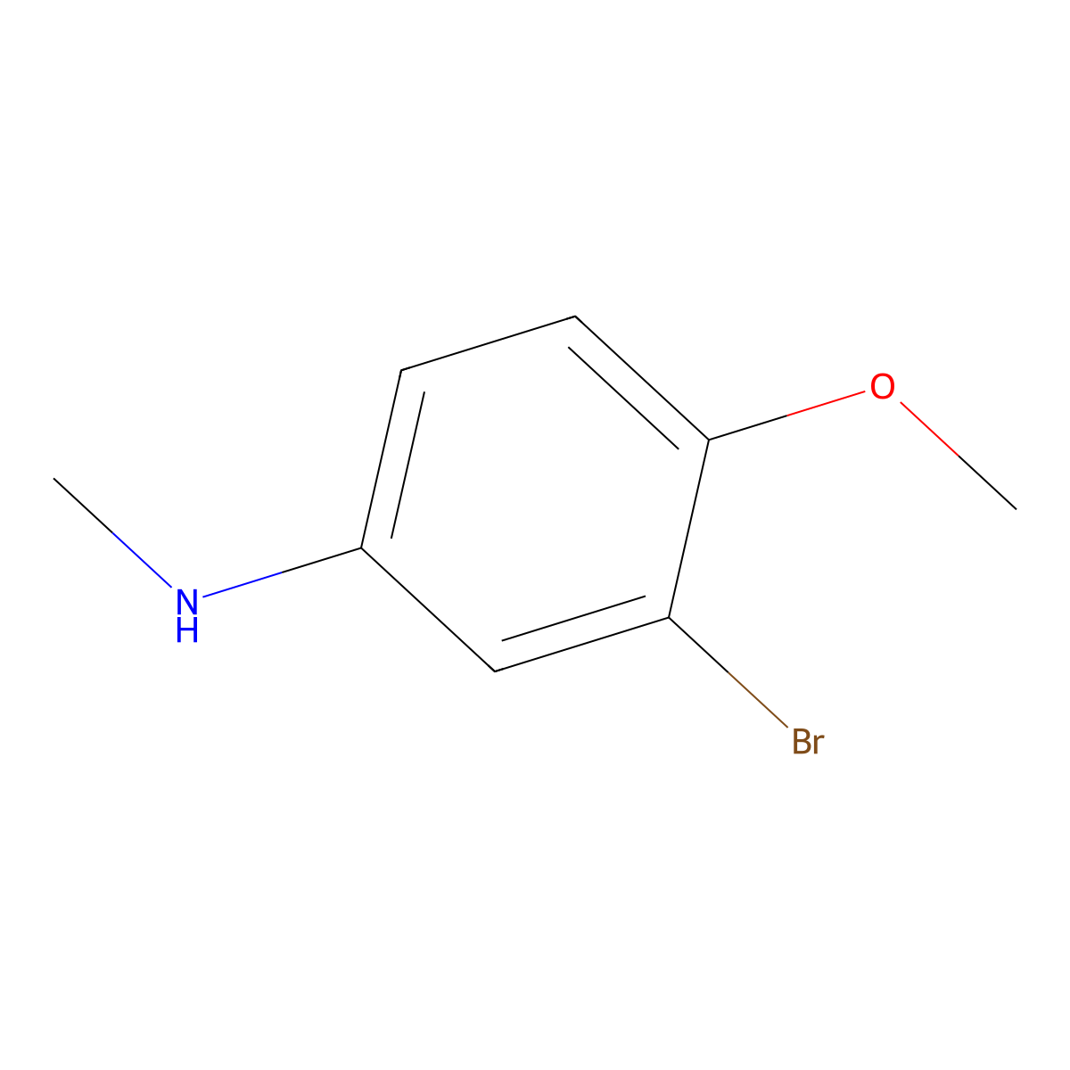 3-bromo-4-methoxy-N-methylaniline molecular structure, CAS 202389-78-4