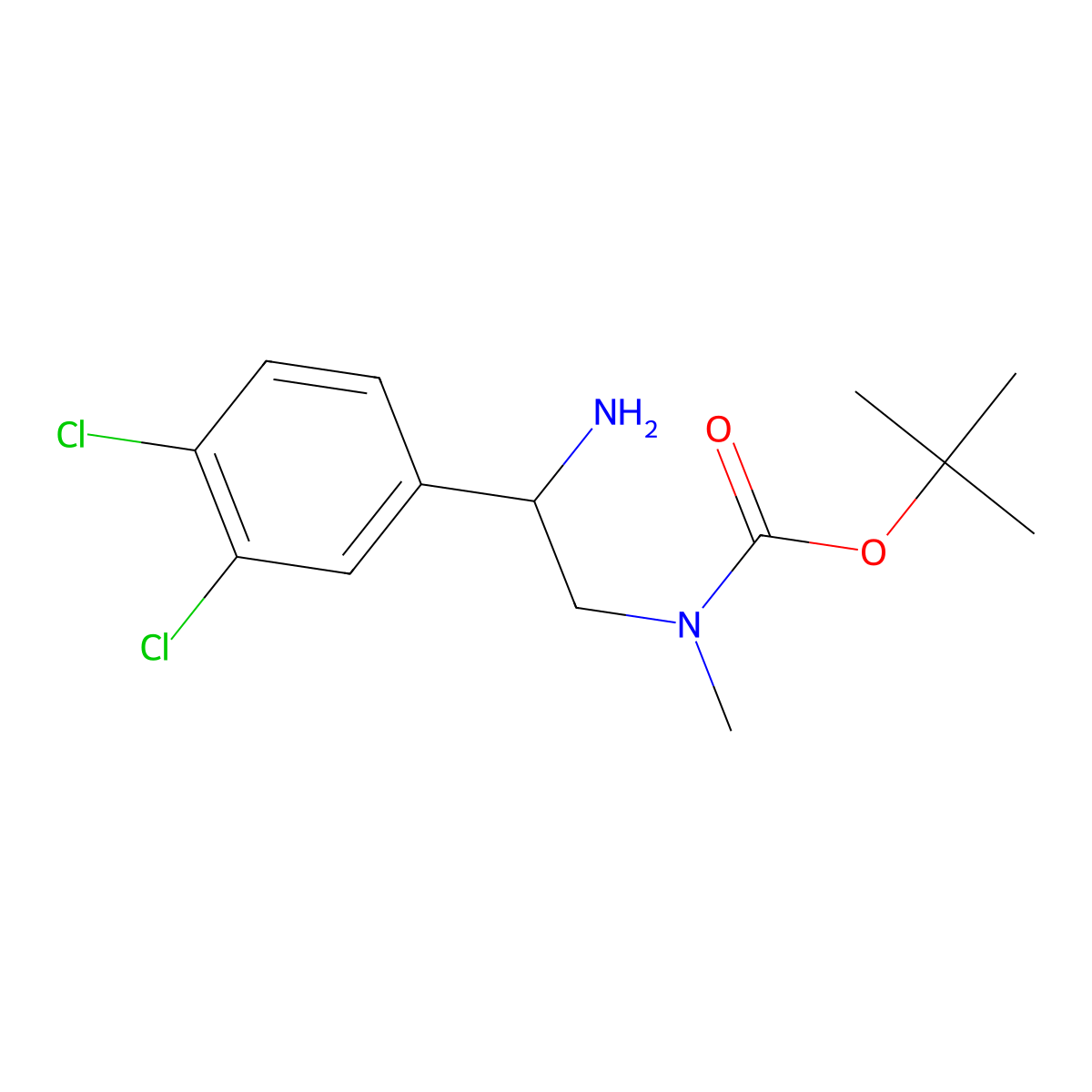 tert-butyl N-[2-amino-2-(3,4-dichlorophenyl)ethyl]-N-methylcarbamate molecular structure, CAS 2023898-01-1
