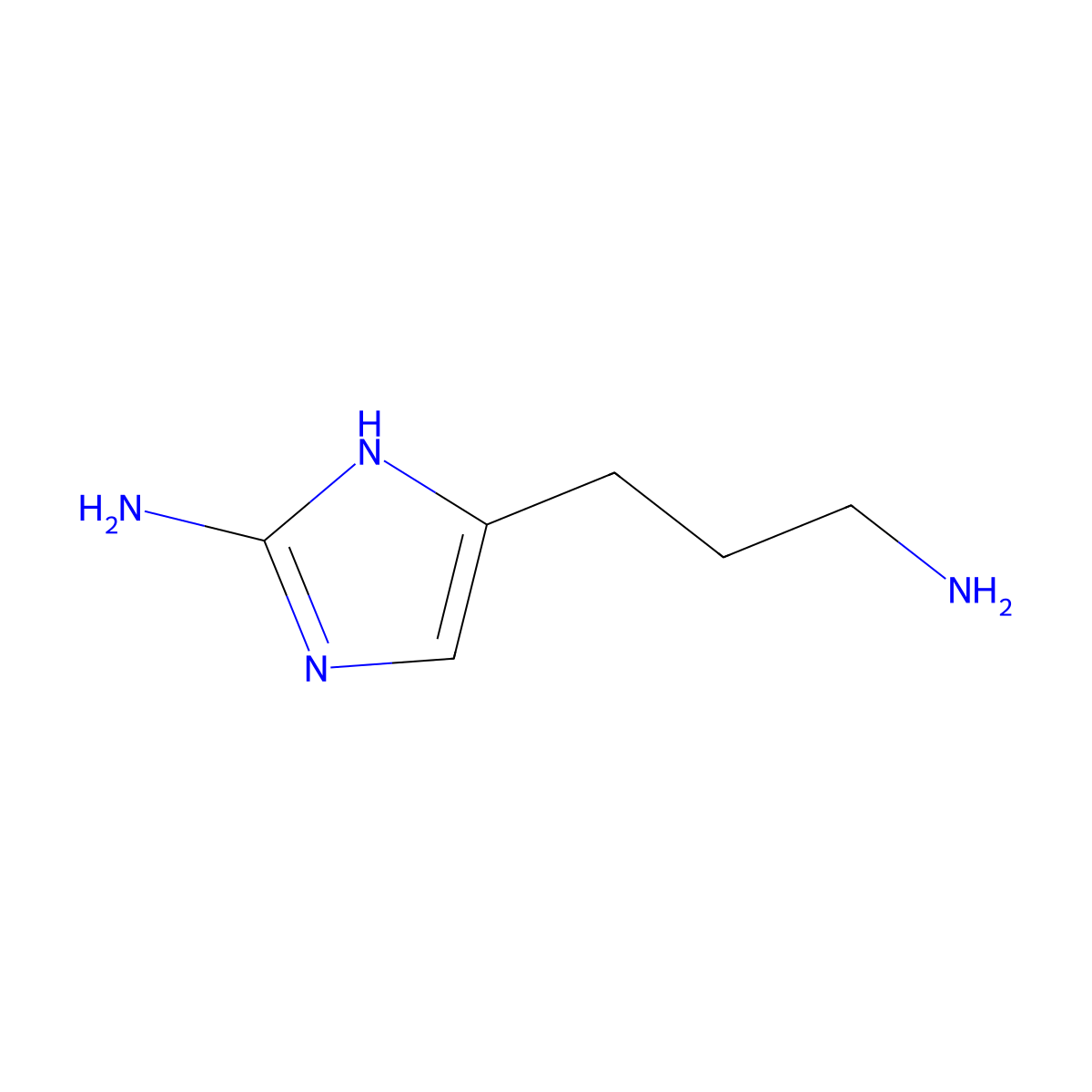 5-(3-aminopropyl)-1H-imidazol-2-amine molecular structure, CAS 202391-71-7
