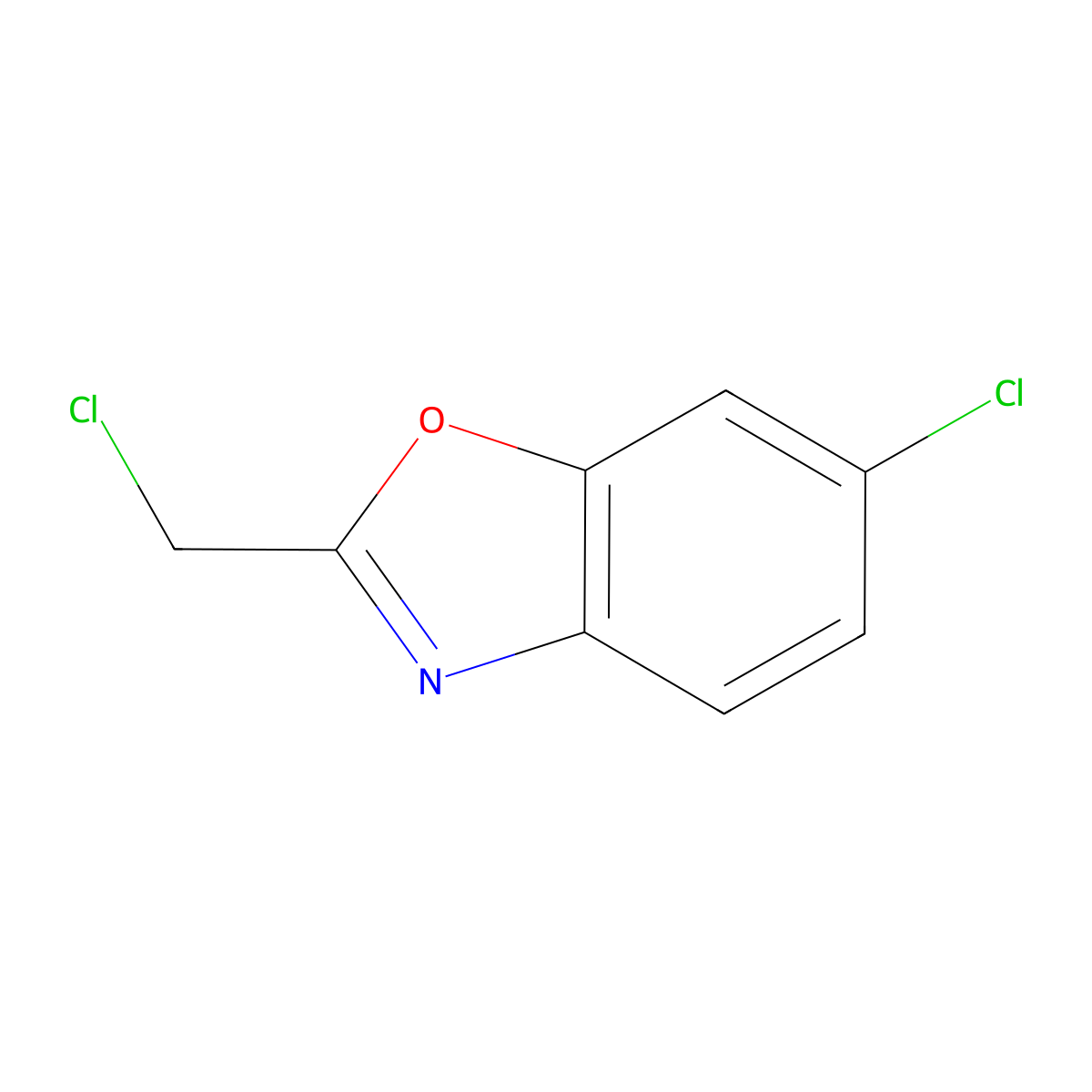 6-Chloro-2-(chloromethyl)-1,3-benzoxazole molecular structure, CAS 202396-52-9