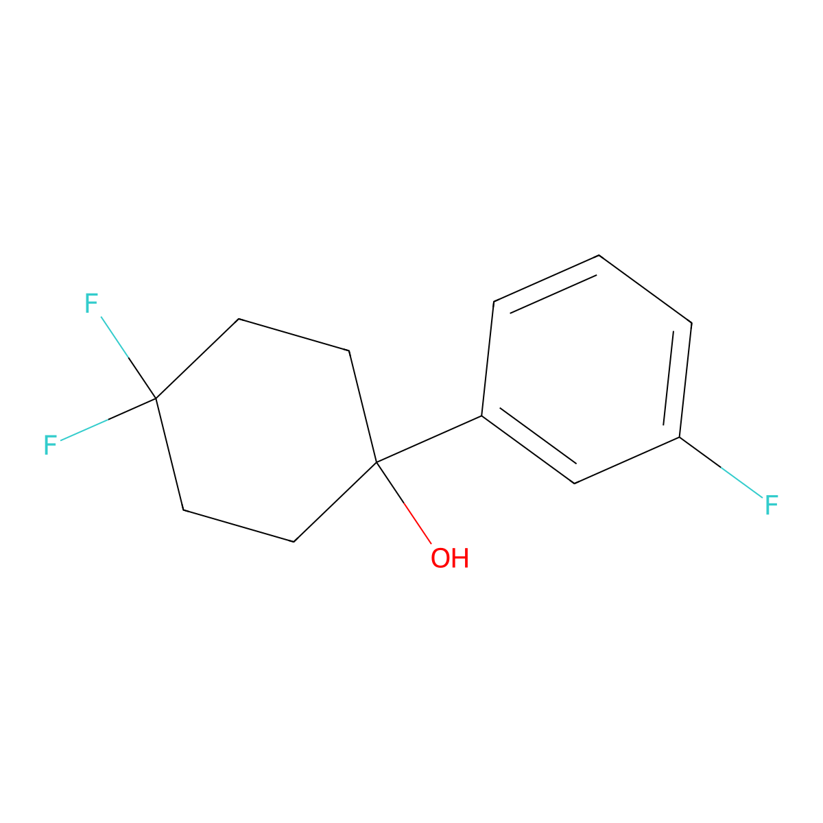 4,4-Difluoro-1-(3-fluorophenyl)cyclohexanol molecular structure, CAS 2023960-86-1