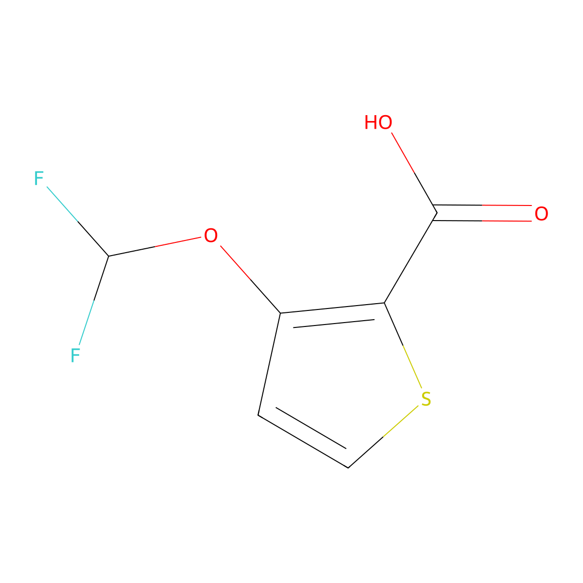 3-(Difluoromethoxy)thiophene-2-carboxylic acid molecular structure, CAS 202400-94-0