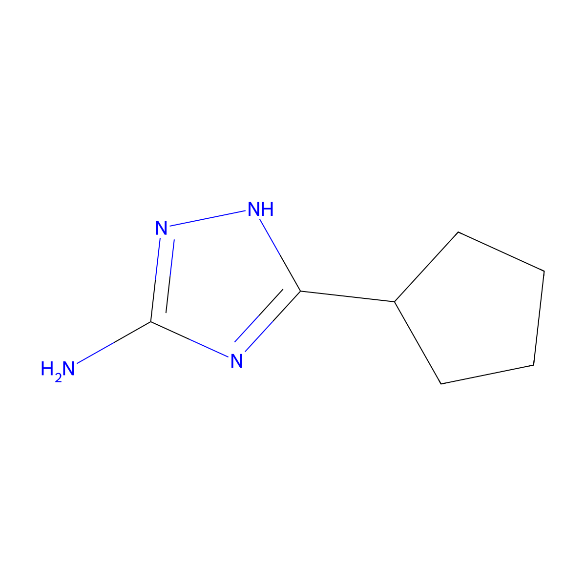 5-cyclopentyl-4H-1,2,4-triazol-3-amine molecular structure, CAS 202403-46-1