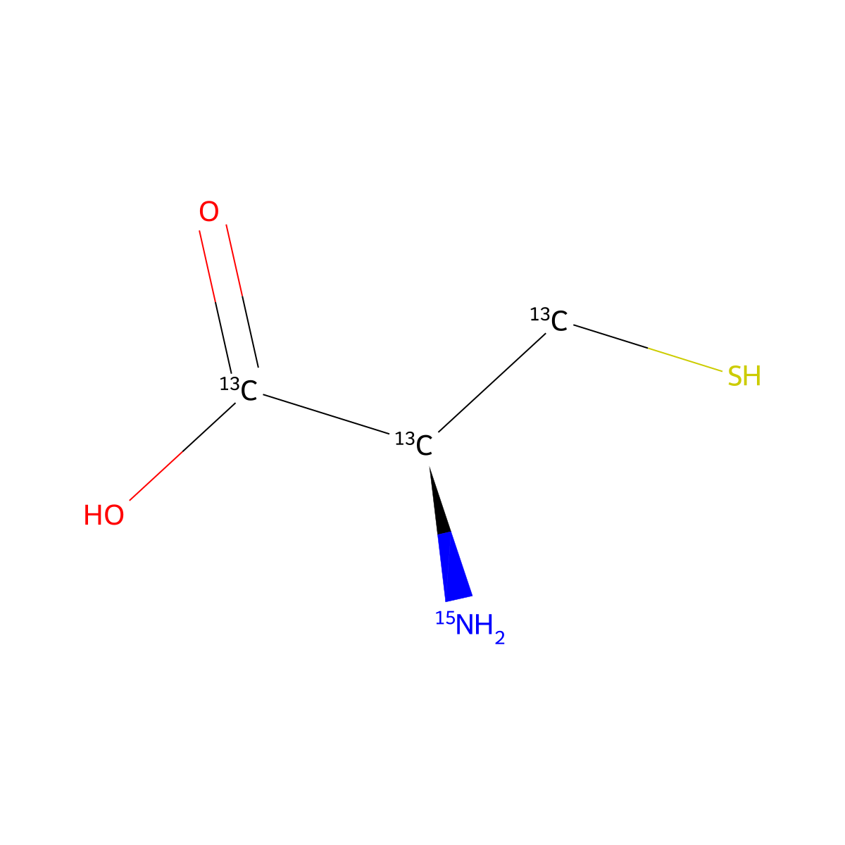 L-Cysteine-13C3,15N molecular structure, CAS 202406-97-1