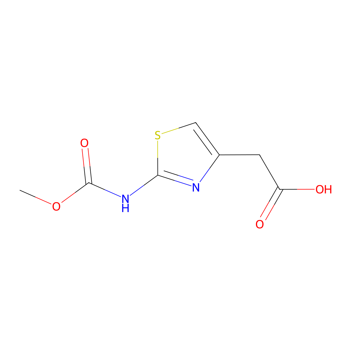{2-[(Methoxycarbonyl)amino]-1,3-thiazol-4-yl}acetic acid molecular structure, CAS 202408-26-2