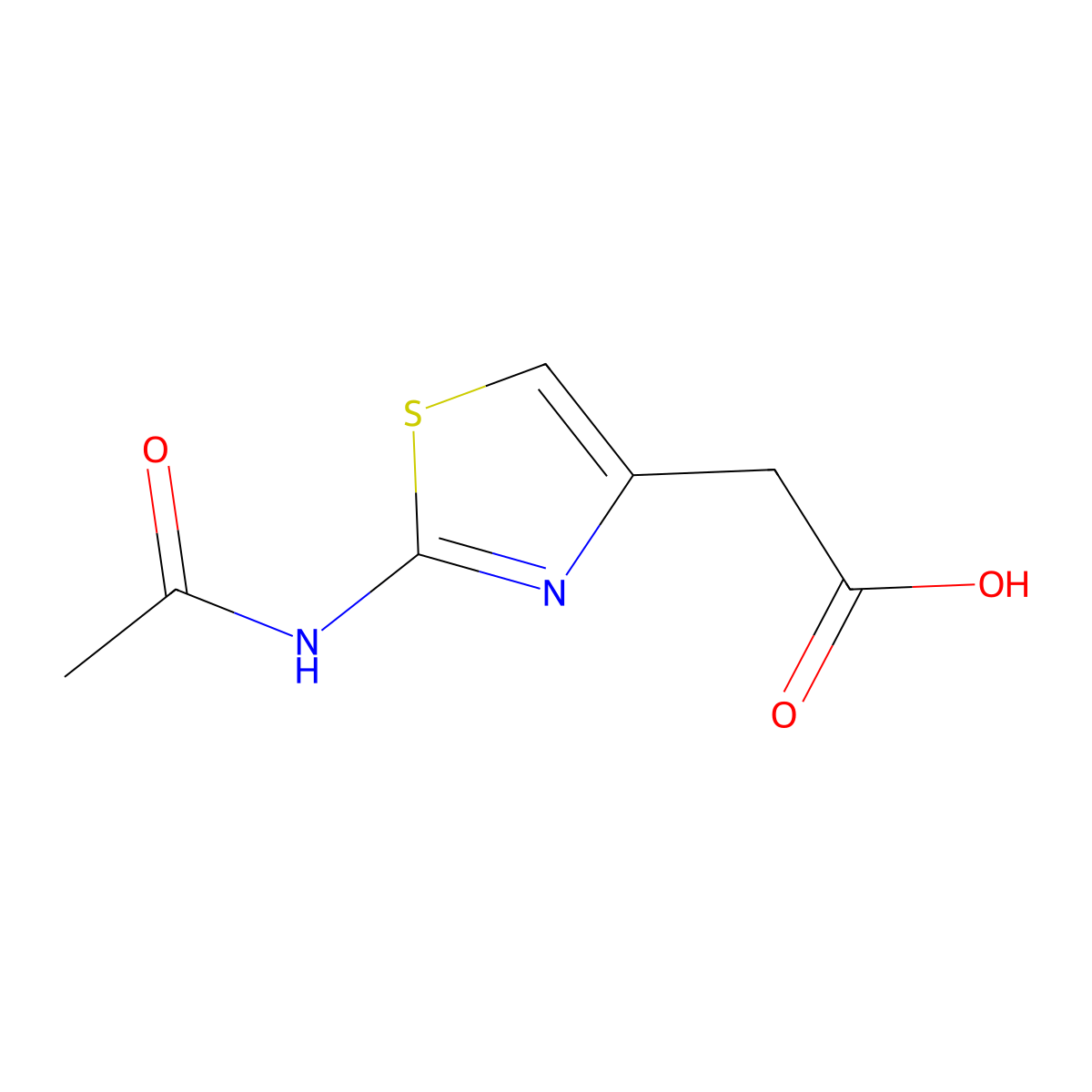 (2-Acetylamino-thiazol-4-yl)-acetic acid molecular structure, CAS 202408-30-8