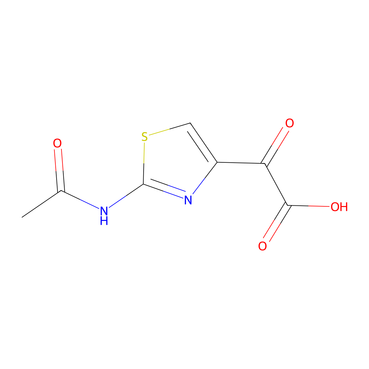 2-(2-Acetamido-1,3-thiazol-4-yl)-2-oxoacetic acid molecular structure, CAS 202408-32-0