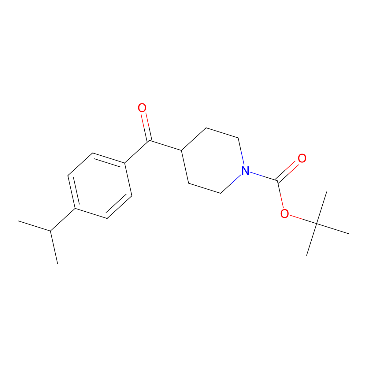 Tert-butyl 4-[4-(propan-2-yl)benzoyl]piperidine-1-carboxylate molecular structure, CAS 2024081-54-5