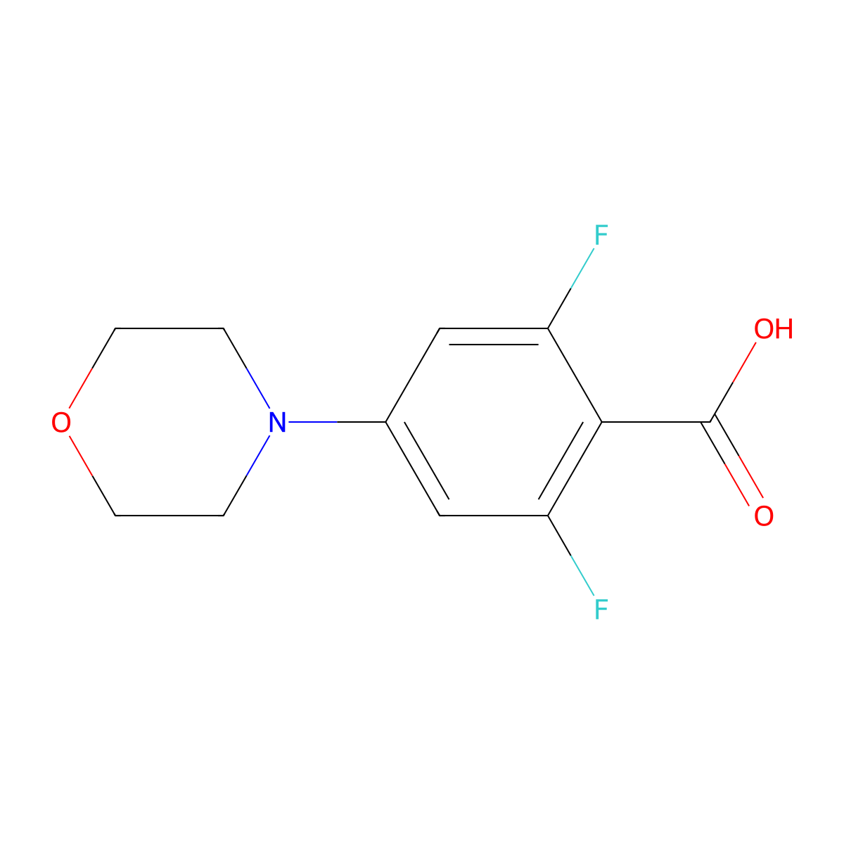 2,6-Difluoro-4-morpholinobenzoic acid molecular structure, CAS 2024082-17-3