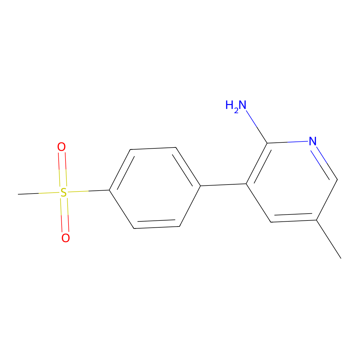 5-methyl-3-[4-(methylsulfonyl)phenyl]-2-Pyridinamine molecular structure, CAS 202409-77-6