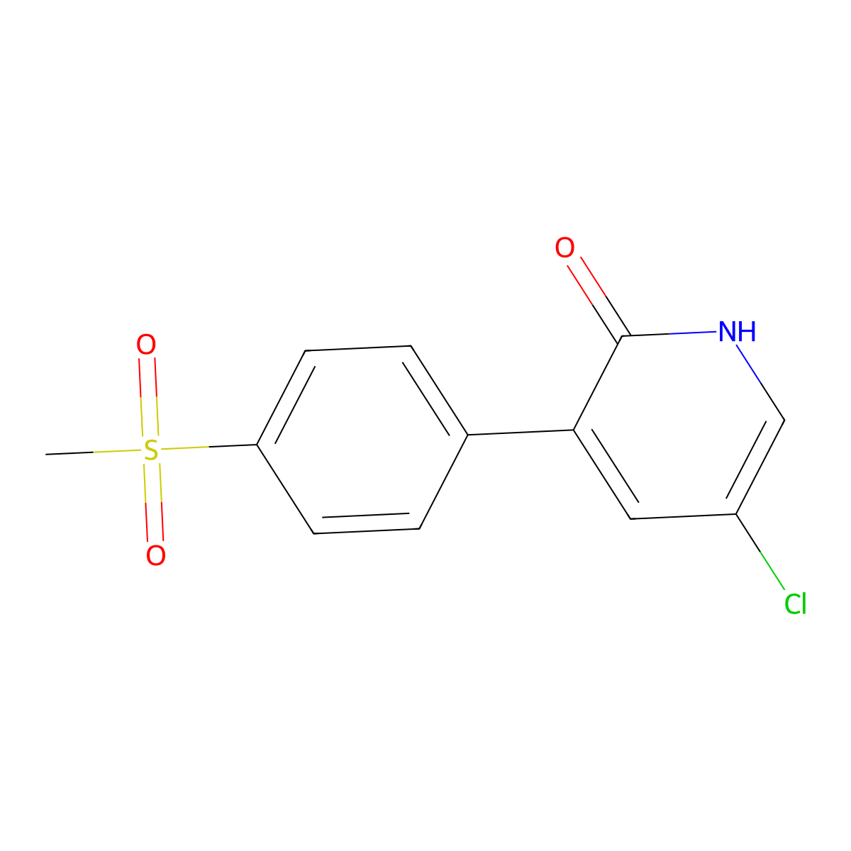5-Chloro-3-(4-(methylsulfonyl)phenyl)pyridin-2-ol molecular structure, CAS 202409-85-6