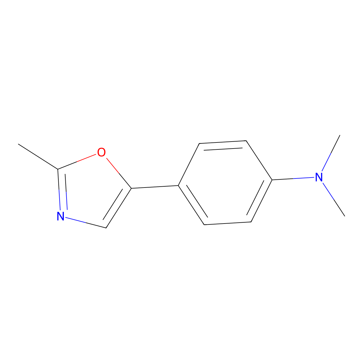 N,N-Dimethyl-4-(2-methyl-5-oxazolyl)aniline molecular structure, CAS 202410-84-2