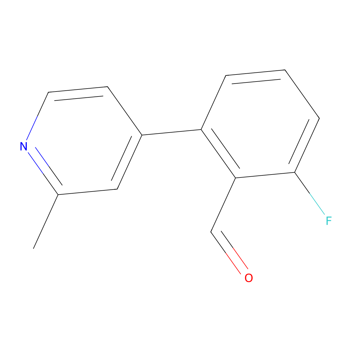 2-Fluoro-6-(2-methylpyridin-4-yl)benzaldehyde molecular structure, CAS 2024149-33-3