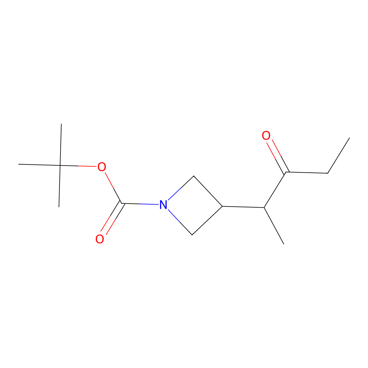 Tert-butyl 3-(3-oxopentan-2-yl)azetidine-1-carboxylate molecular structure, CAS 2024164-27-8