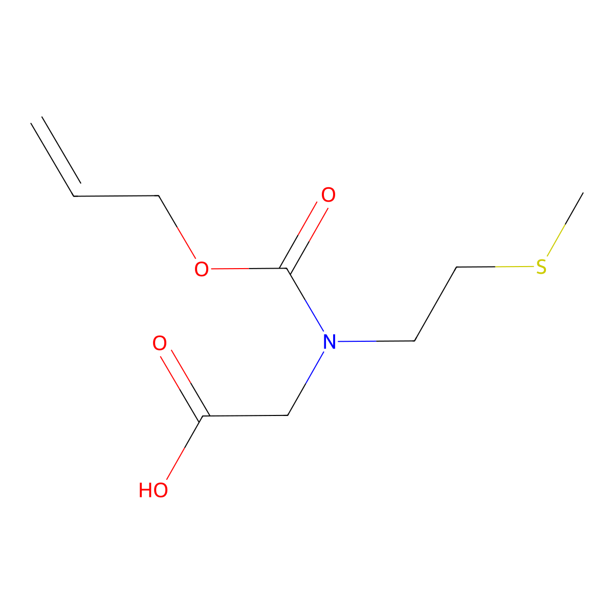 2-{[2-(Methylsulfanyl)ethyl][(prop-2-en-1-yloxy)carbonyl]amino}acetic acid molecular structure, CAS 2024180-24-1