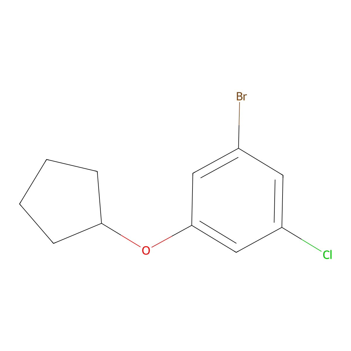 1-Bromo-3-chloro-5-(cyclopentyloxy)benzene molecular structure, CAS 2024192-61-6