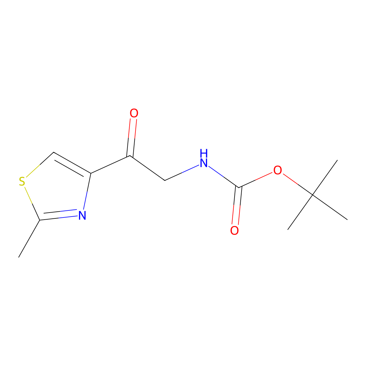 tert-butyl N-[2-(2-methyl-1,3-thiazol-4-yl)-2-oxoethyl]carbamate molecular structure, CAS 2024199-35-5
