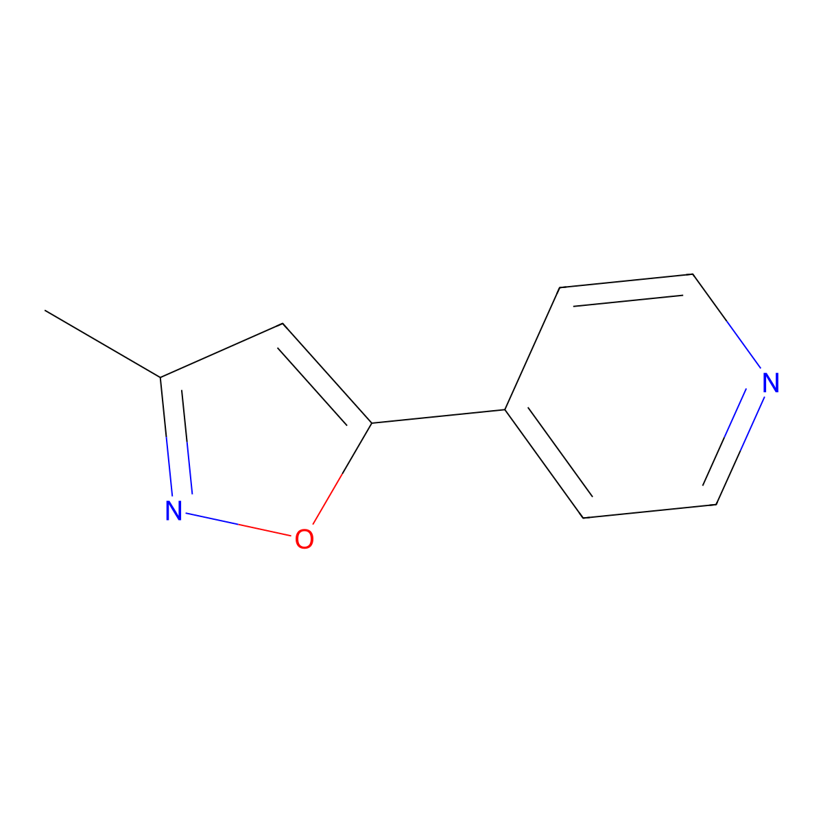 3-Methyl-5-(pyridin-4-yl)isoxazole molecular structure, CAS 20242-40-4