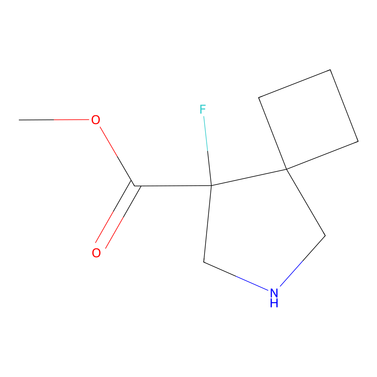 Methyl 8-fluoro-6-azaspiro[3.4]octane-8-carboxylate molecular structure, CAS 2024236-02-8