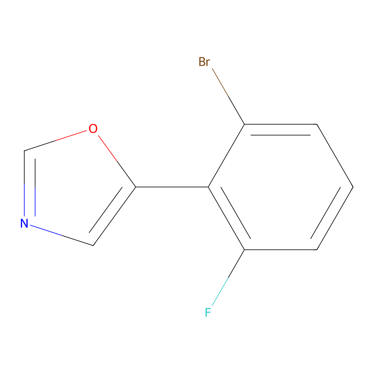 5-(2-Bromo-6-fluorophenyl)oxazole molecular structure, CAS 2024254-28-0