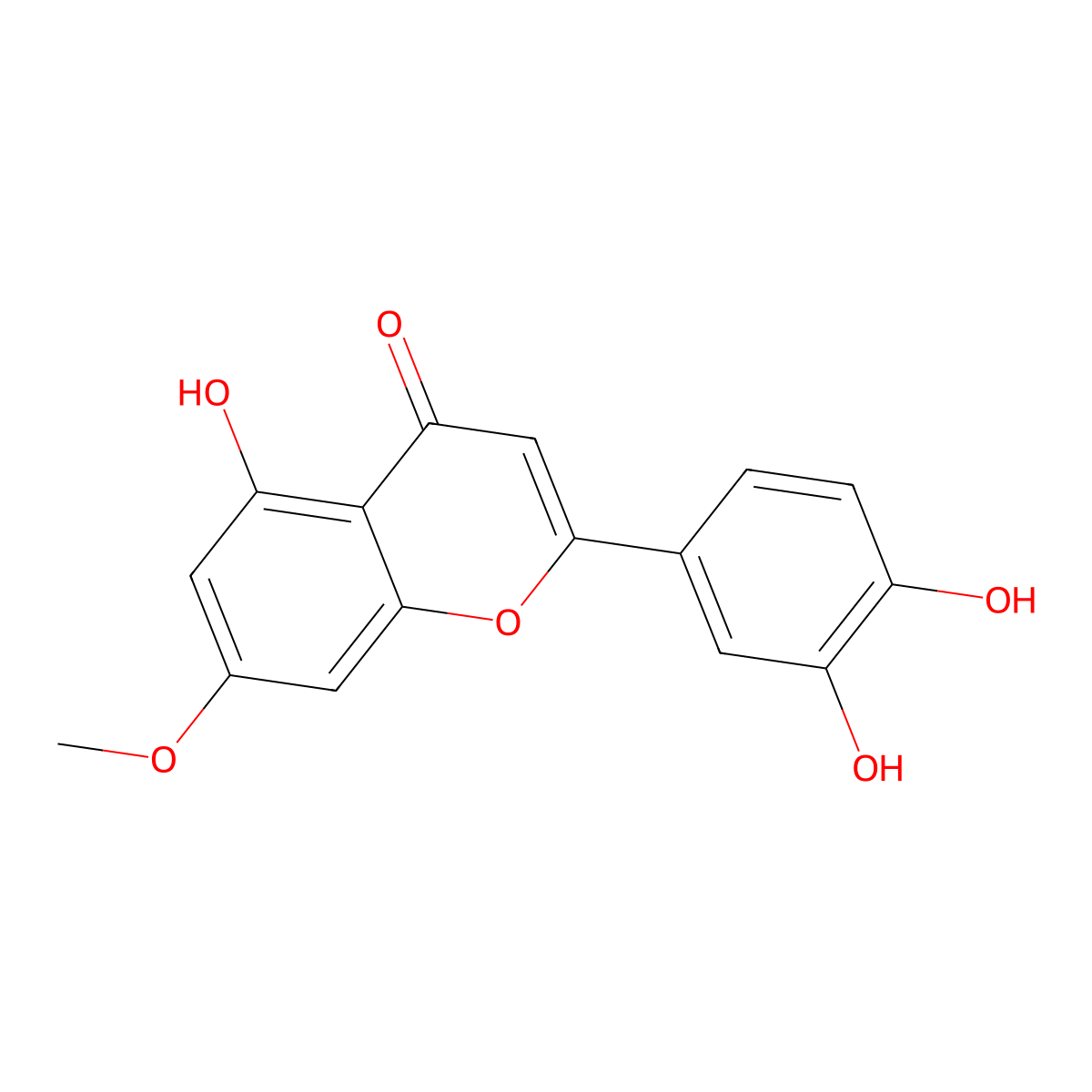 Luteolin 7-methyl ether molecular structure, CAS 20243-59-8