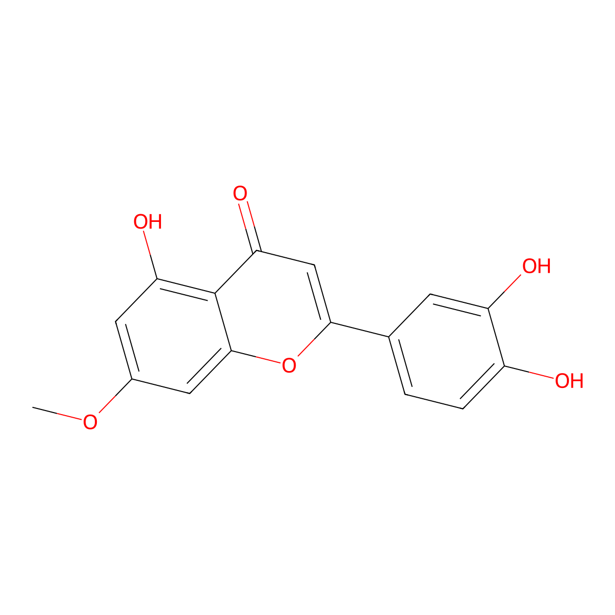 Luteolin 7-methyl ether molecular structure, CAS 20243-59-8