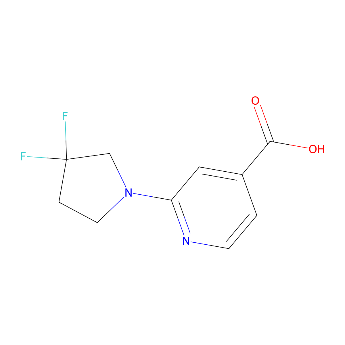2-(3,3-Difluoropyrrolidin-1-yl)isonicotinic acid molecular structure, CAS 2024306-85-0