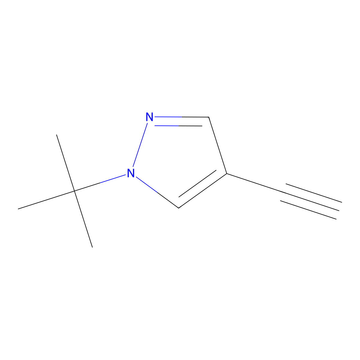 1-tert-butyl-4-ethynyl-1H-pyrazole molecular structure, CAS 2024333-12-6