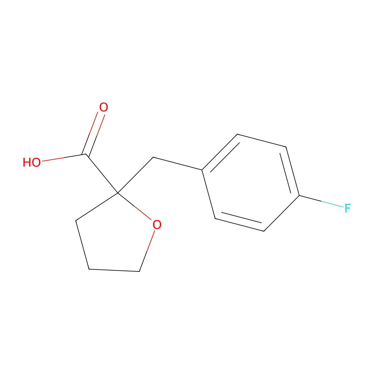 2-((4-Fluorophenyl)methyl)oxolane-2-carboxylic acid molecular structure, CAS 2024359-30-4