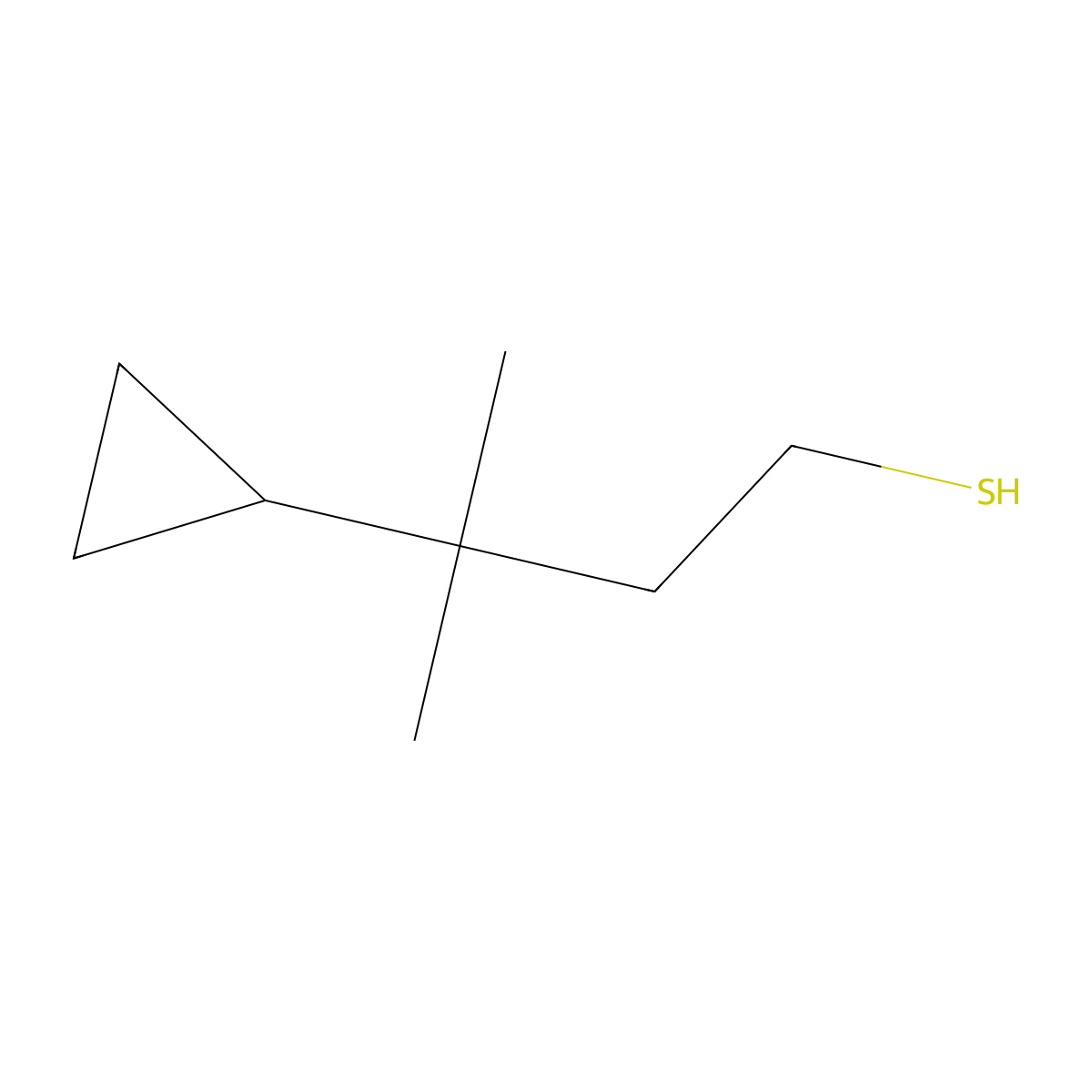 3-Cyclopropyl-3-methylbutane-1-thiol molecular structure, CAS 2024404-68-8
