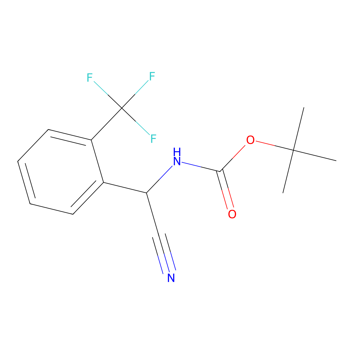 tert-butyl N-{cyano[2-(trifluoromethyl)phenyl]methyl}carbamate molecular structure, CAS 2024427-91-4