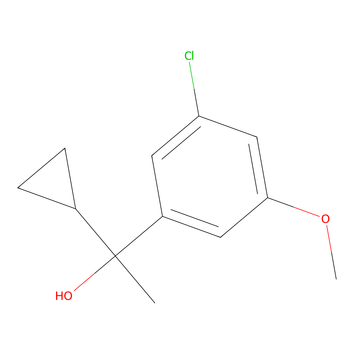 3-Chloro-alpha-cyclopropyl-5-methoxy-alpha-methylbenzenemethanol molecular structure, CAS 2024483-51-8