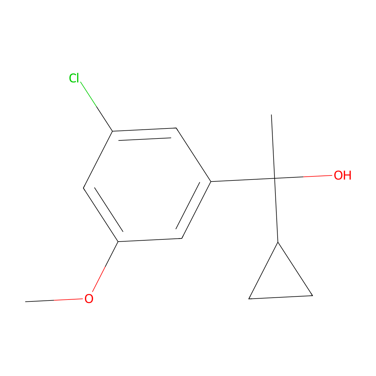 3-Chloro-alpha-cyclopropyl-5-methoxy-alpha-methylbenzenemethanol molecular structure, CAS 2024483-51-8